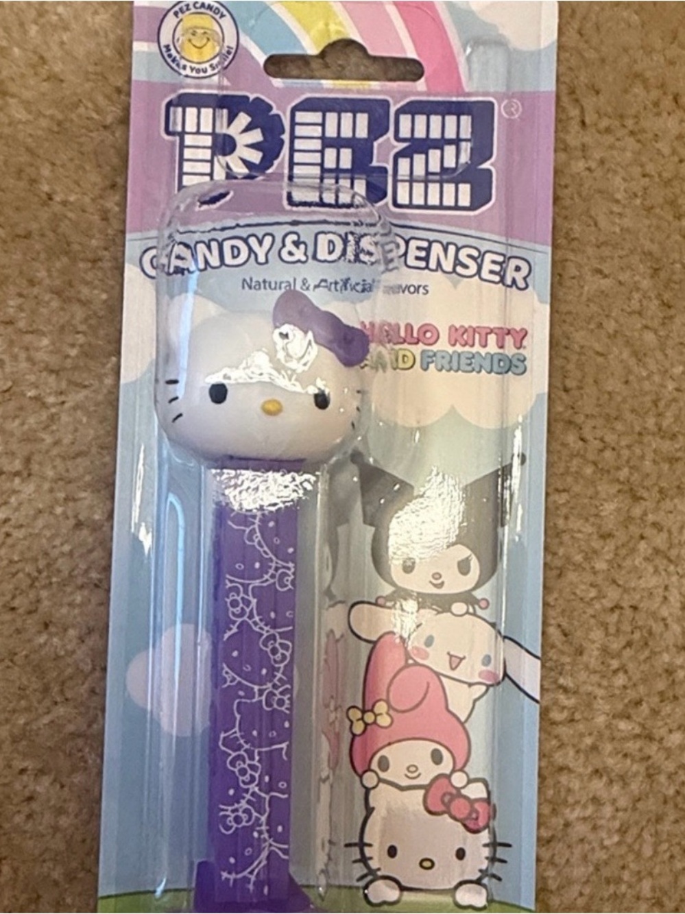 Hello Kitty Purple PEZ Candy Dispenser with Character Topper